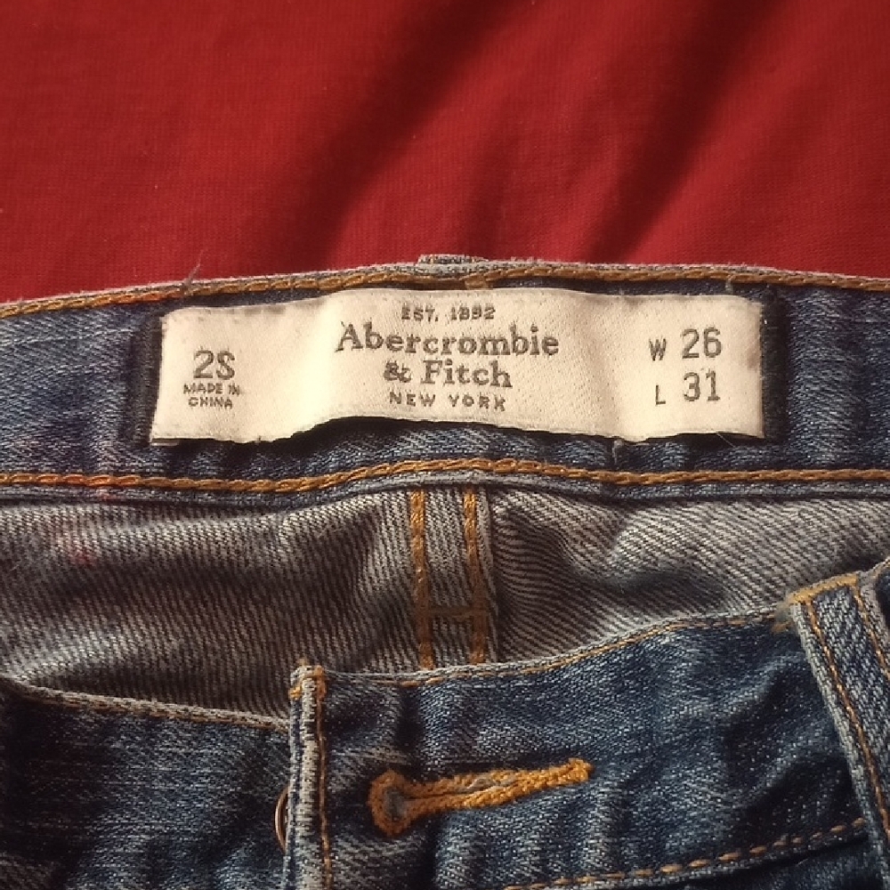 Abercrombie & Fitch Ripped Blue Boyfriend Jeans - Picture 2 of 4
